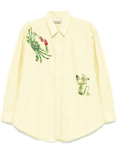 Alemais Seb Embellished Shirt In Stripe Giallo