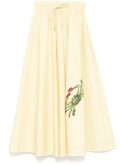 Alemais Seb Embellished Skirt In Yellow