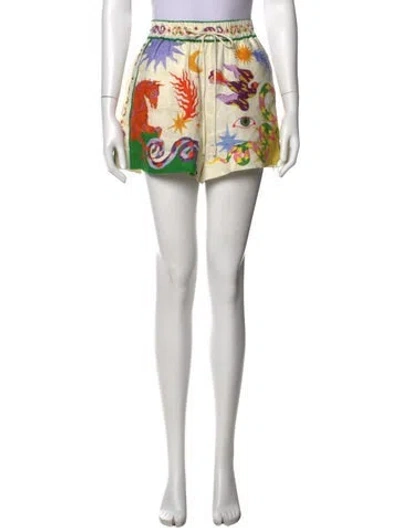 Pre-owned Alemais Seeker Printed Shorts Mini Shorts In Neutral
