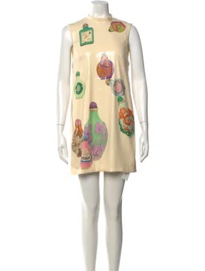 Pre-owned Alemais Sequin Mini Dress In Neutrals