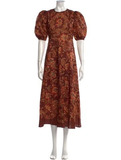 Pre-owned Alemais Seraphina Dress Midi Length Dress In Orange