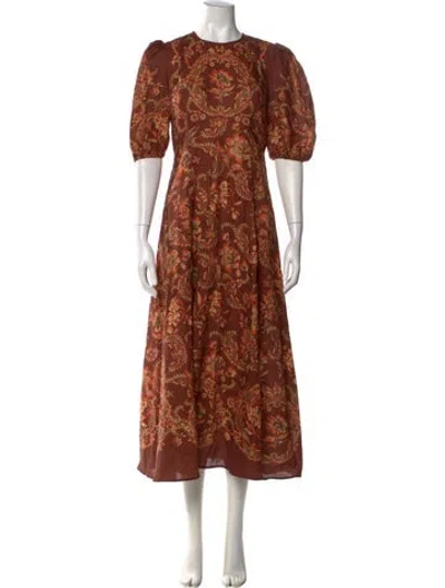 Pre-owned Alemais Seraphina Long Dress In Burgundy