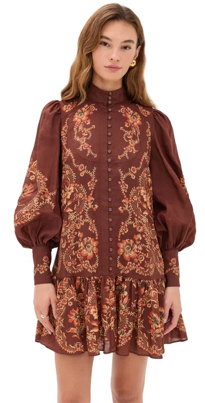Alemais Seraphina Mini Dress Burgundy In Brown