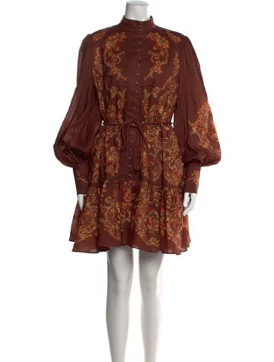Pre-owned Alemais Seraphina Mini Dress Mini Dress In Brown