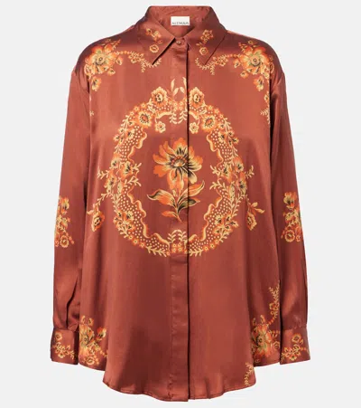 Alemais Alémais Seraphina Printed Silk Satin Shirt In Multi