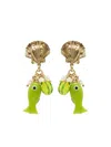 Alemais Shell Fish Bijoux Earrings In Green