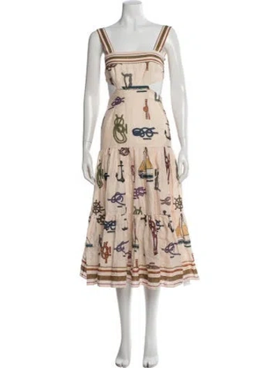 Pre-owned Alemais Ships Ahoy Dress Long Dress In Neutral