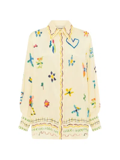 Alemais Sidi Graphic-print Silk Shirt In Multi
