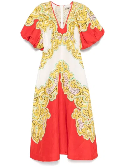 Alemais Sierra Midi Dress In White
