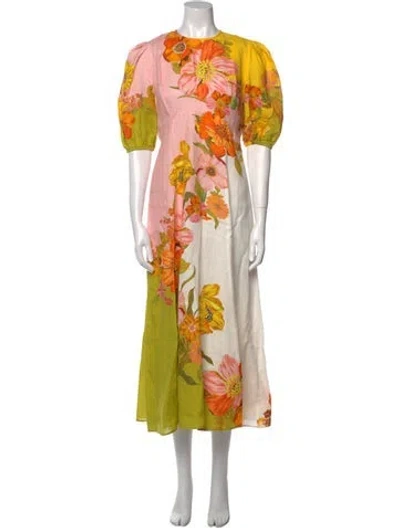 Pre-owned Alemais Silas Long Dress In Neutral