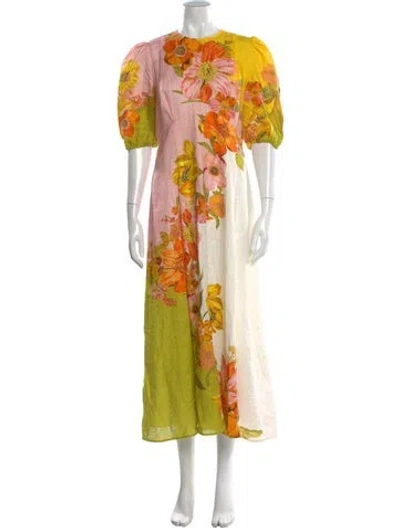 Pre-owned Alemais Silas Long Dress In Yellow