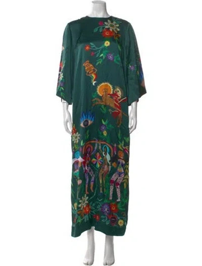 Pre-owned Alemais Silk Dress In Green