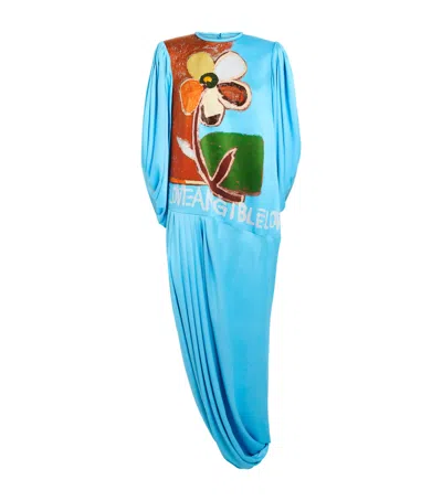 Alemais Silk Lenny Gown In Blue