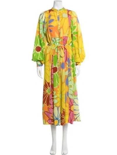 Pre-owned Alemais Silk Long Dress In Pink