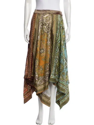 Pre-owned Alemais Silk Long Skirt W/ Tags In Green