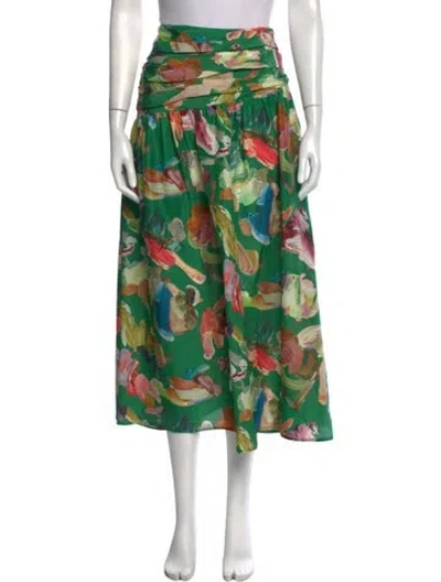 Pre-owned Alemais Silk Long Skirt W/ Tags In Green