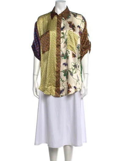 Pre-owned Alemais Silk Midi Length Dress In Yellow