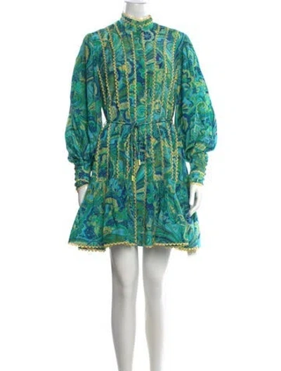 Pre-owned Alemais Silk Mini Dress In Green