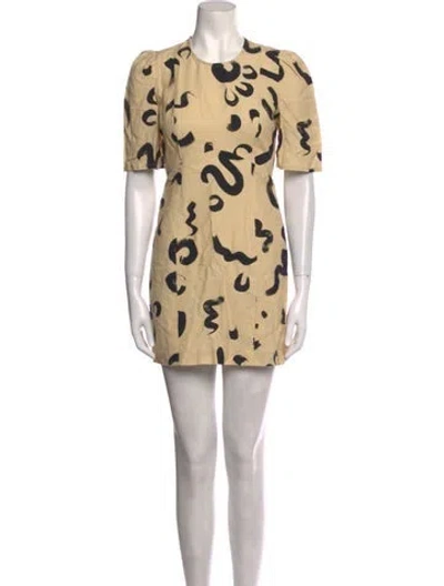 Pre-owned Alemais Silk Mini Dress In Neutral
