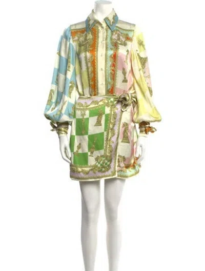 Pre-owned Alemais Silk Mini Dress W/ Tags In Neutrals