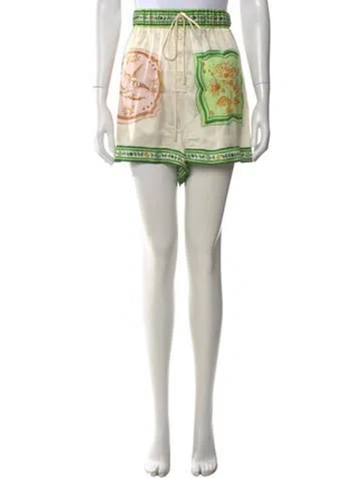 Pre-owned Alemais Silk Mini Shorts In Neutral