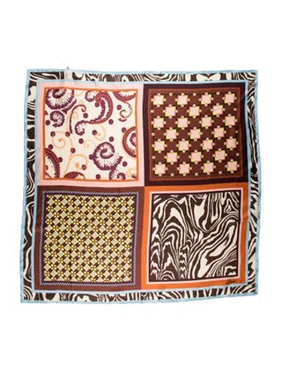 Pre-owned Alemais Silk Patterned Scarf W/ Tags In Neutrals