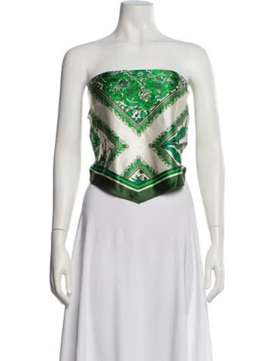 Pre-owned Alemais Silk Patterned Top W/ Tags In White