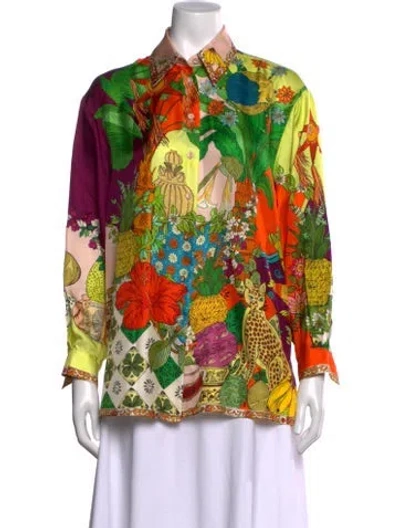 Pre-owned Alemais Silk Printed Blouse In Purple