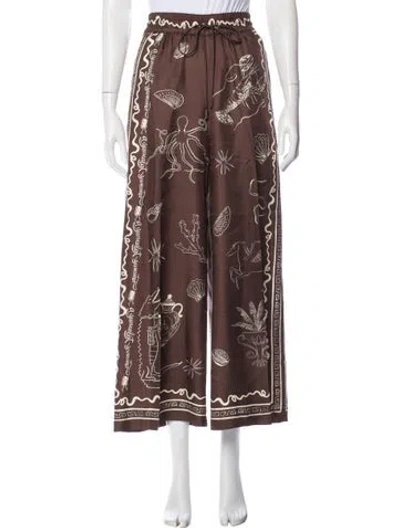 Pre-owned Alemais Silk Printed Pajamas In Brown