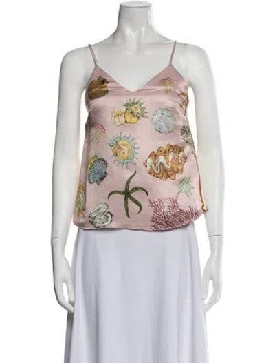 Pre-owned Alemais Silk Printed Top W/ Tags In Pink