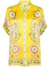 Alemais Pinball Silk Shirt Multi In Yellow