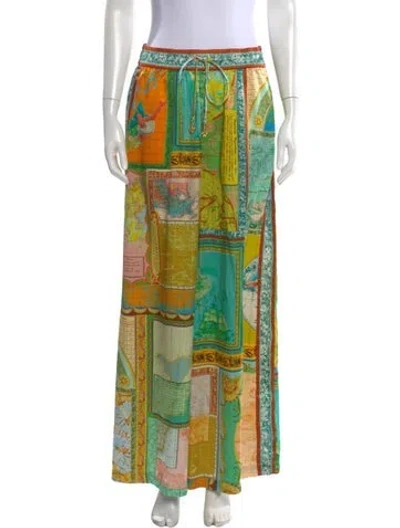 Pre-owned Alemais Silk Wide Leg Pants In Green