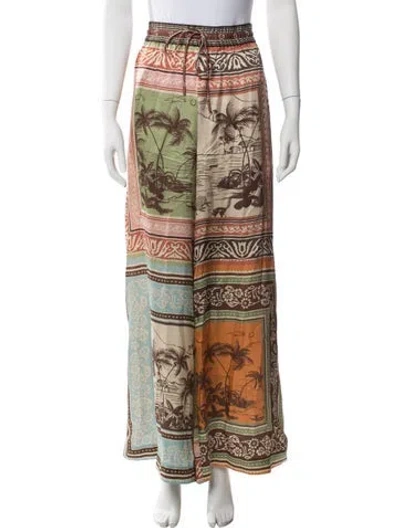 Pre-owned Alemais Silk Wide Leg Pants In Multi
