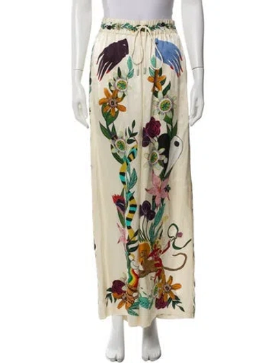 Pre-owned Alemais Silk Wide Leg Pants In Neutral