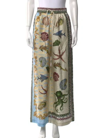 Pre-owned Alemais Silk Wide Leg Pants In Neutral