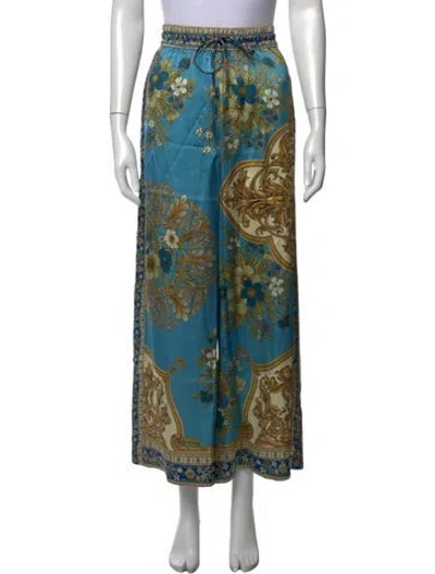 Pre-owned Alemais Silk Wide Leg Pants W/ Tags In Blue