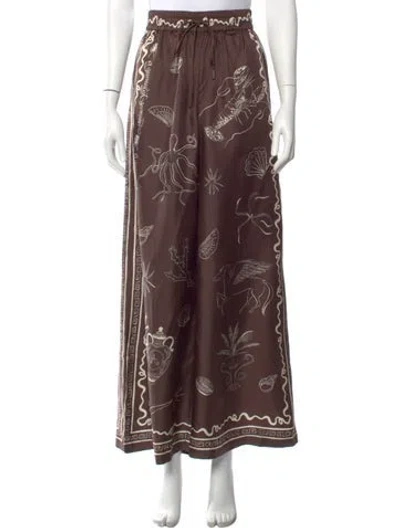 Pre-owned Alemais Silk Wide Leg Pants W/ Tags In Brown