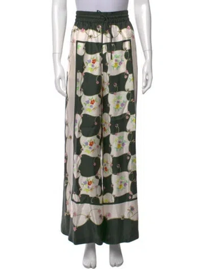 Pre-owned Alemais Silk Wide Leg Pants W/ Tags In Green