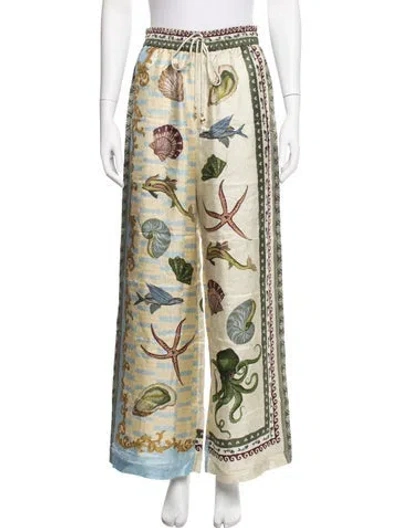 Pre-owned Alemais Silk Wide Leg Pants W/ Tags In Multi