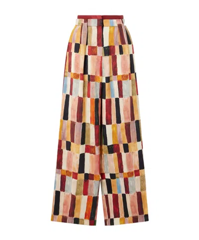 Alemais Silk-blend Wide-leg Pants In Multi