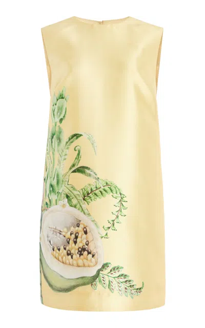 Alemais Sol Satin Crepe Mini Dress In Yellow