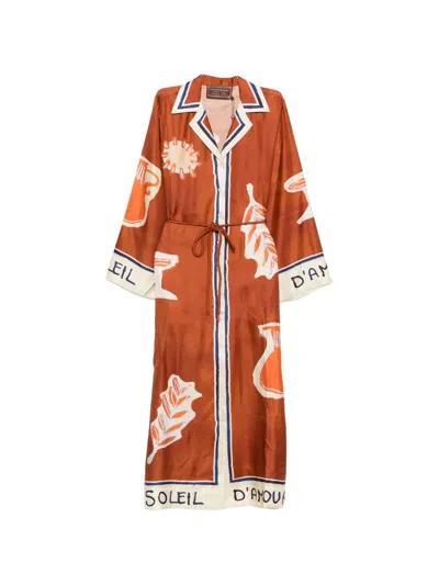 Alemais Soleil D Amour Silk Shirtdress In Metallic