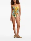 Alemais Low Back Adjustable Strap Self-tie Keyhole Front Bodysuit In Multi