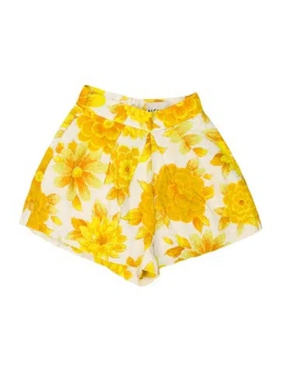 Pre-owned Alemais Sonny Mini Shorts In Yellow