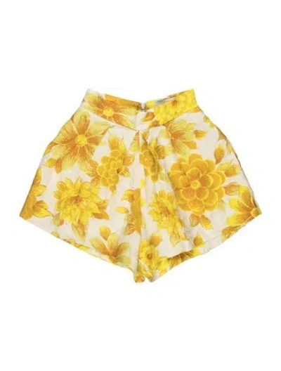 Pre-owned Alemais Sonny Mini Shorts In Yellow