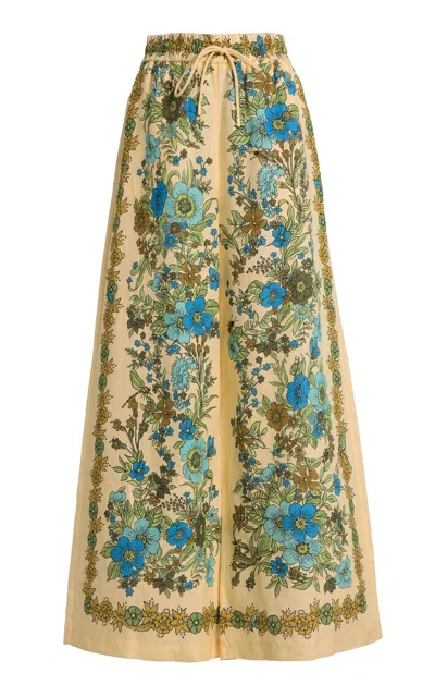 Alemais Alémais Sophia Printed Linen Wide-leg Pants In Multi