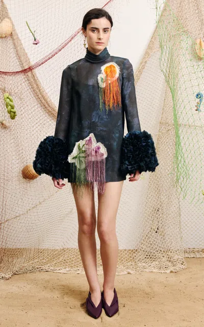 Alemais Alémais Sophie Embellished Silk Mini Dress In Multi
