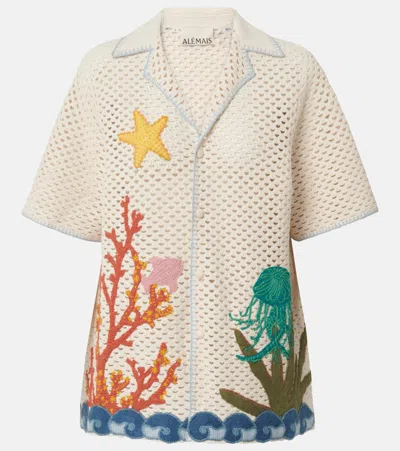 Alemais Splash Embroidered Crochet Cotton Shirt In Multicoloured