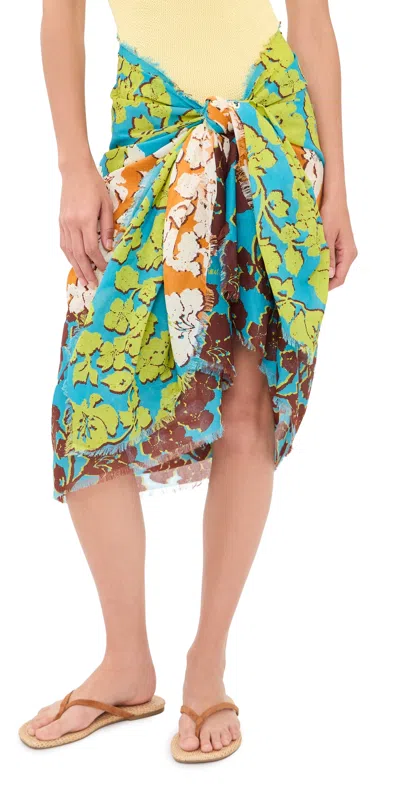Alemais Splice Printed Organic Cotton-voile Pareo In Multi