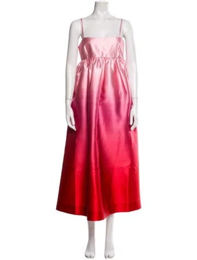 Pre-owned Alemais Square Neckline Long Dress W/ Tags In Red